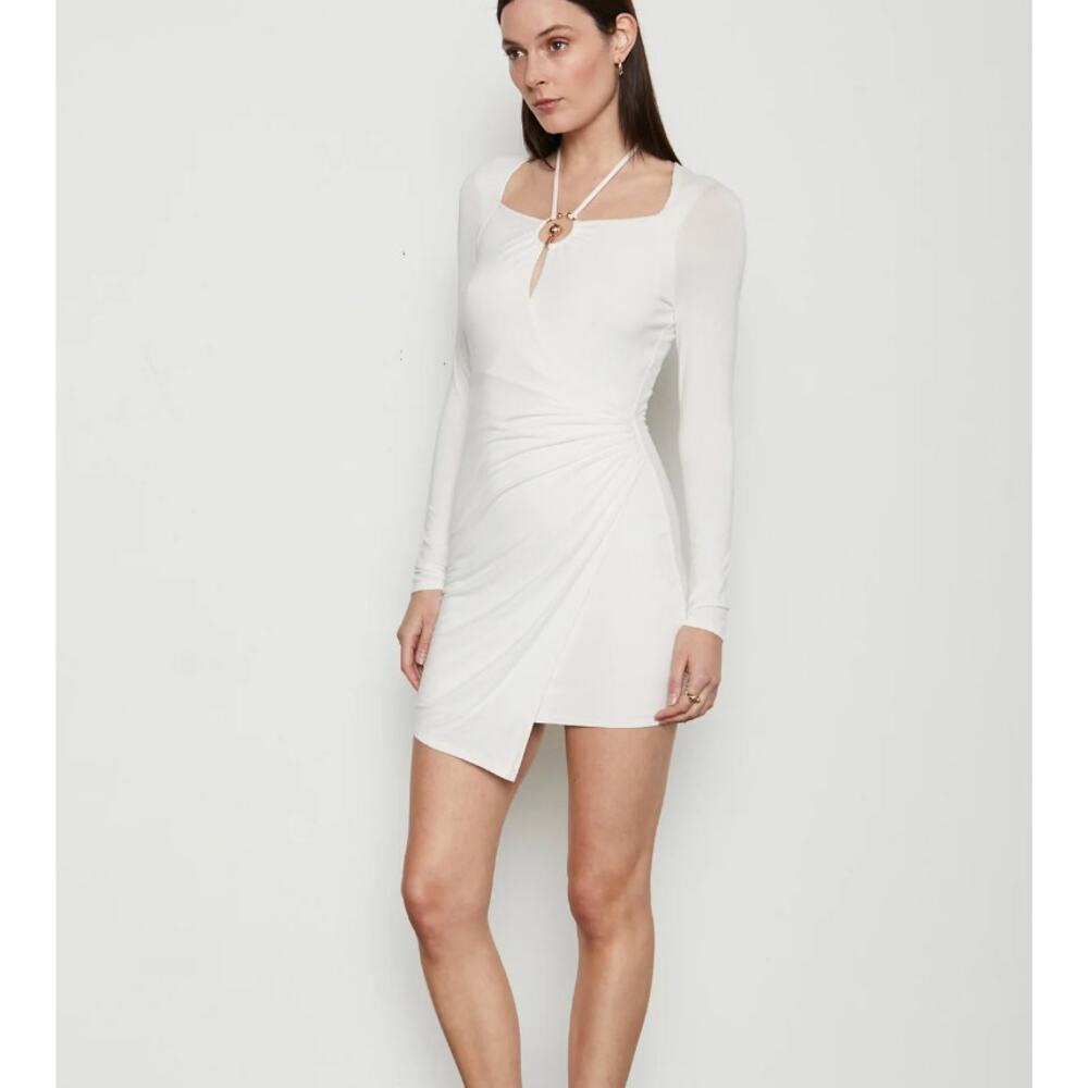 Bailey 44 Burman Dress in To Be Me Crème Long Sleeve Halter Sz Medium NWT - Picture 4 of 10